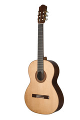 Naklejka premium The image of a guitar under a white background