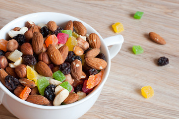 Nuts, raisins and candied fruit