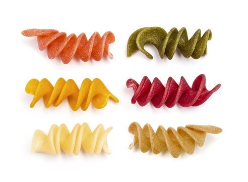 Close Up Of A Dried Italian Pasta On White Background