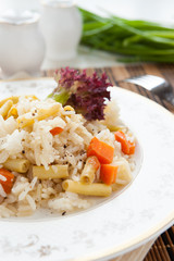 meatless risotto with vegetable mix