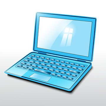 Laptop blue.Vector