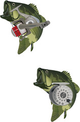 Fototapeta premium logo black bass