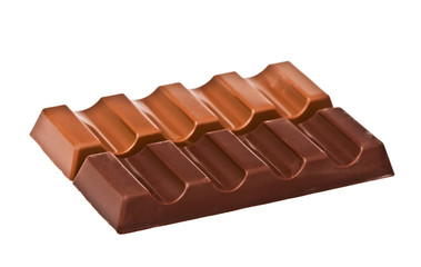 milk chocolate and dark chocolate on a white background