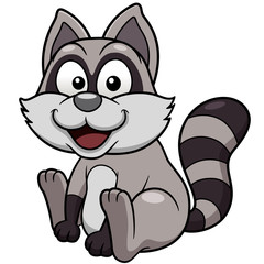 Vector Illustration of cartoon raccoon