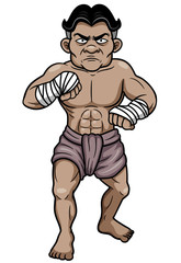 Fototapeta na wymiar Vector Illustration of Thai Boxing