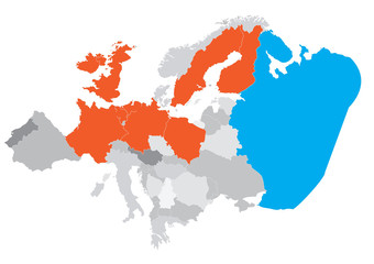 Fototapeta premium Vector Map of Europe
