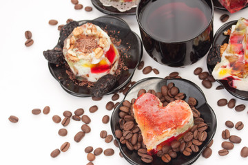 Photo of cute coffee cup with  cookies