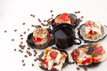 Photo of cute coffee cup with  cookies