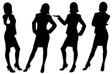 vector silhouette of business ladies