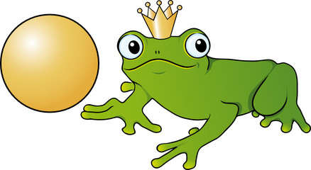 Obraz premium Froschkönig und seine goldene Kugel