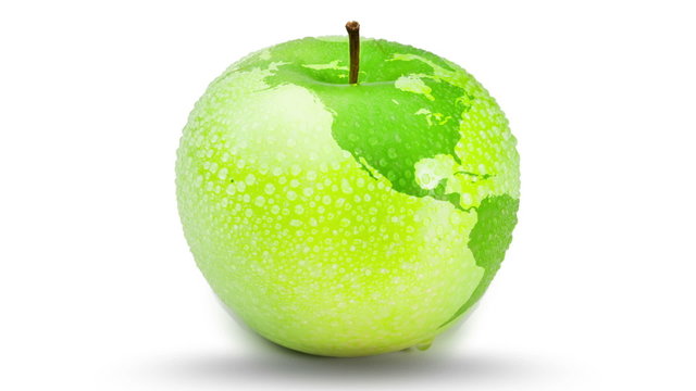 Apple turning as the earth