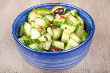 Healthy fresh salad with cucumber