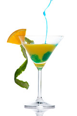 Fresh cocktail with blue curacao