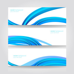 Fototapeta premium Abstract header blue wave vector design
