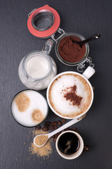 Café, espresso et cappuccino