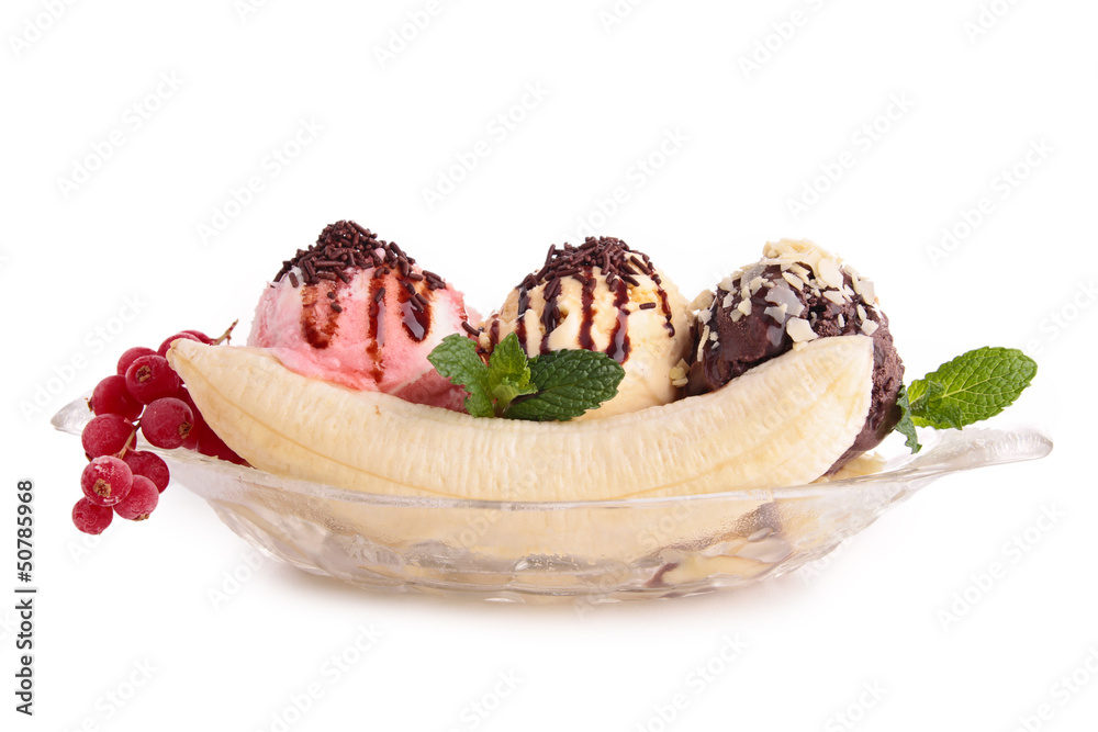 Poster isolated banana split