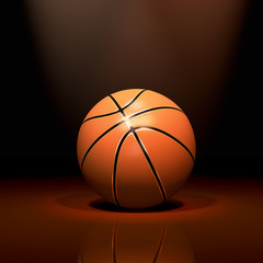 Basket ball on floor with light - 50785911
