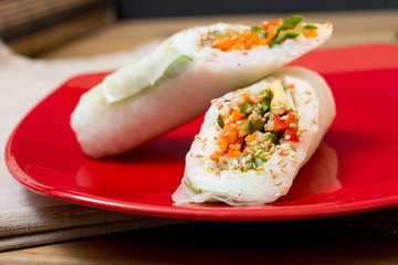 fresh sushi traditional japanese food