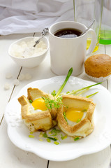 Breakfast: Tea And Toasted Eggs With Ramson