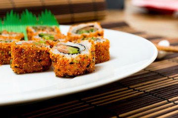 fresh sushi traditional japanese food