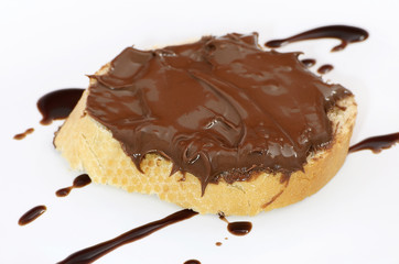 Bread with chocolate cream