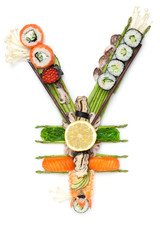Fish tuna by sushi.