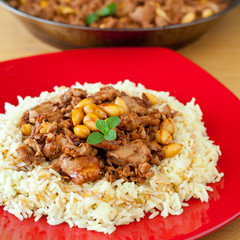 migdały ryż mięso mięta © JoannaTkaczuk