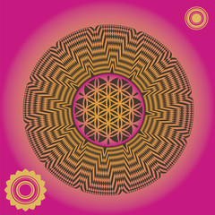 shining optical life seed illusion vector print