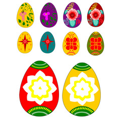 Set of Easter eggs with ornamental painting