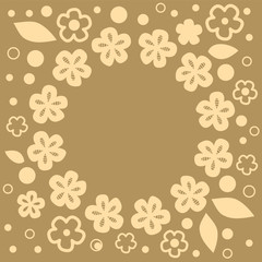 Flower wreath card background for your text or photo, vector