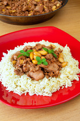 migdały ryż mięso mięta © JoannaTkaczuk