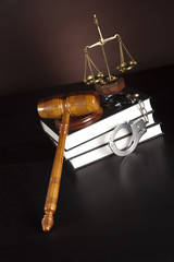 Handcuffs, Judges gavel