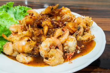 Fried Prawns with Tamarind Sauce