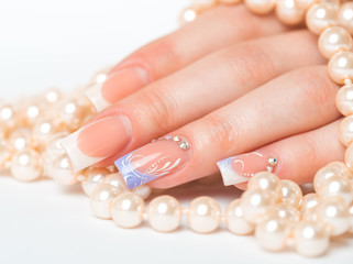 Beautiful female hands with french manicure