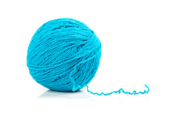 Blue ball of yarn