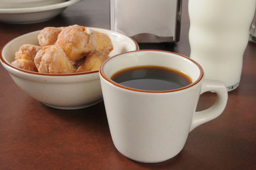 Coffee and donut holes