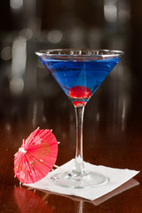 Electric blue lemonade martini