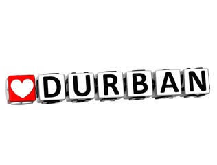 3D Love Durban Button Click Here Block Text