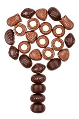 Tree made of chocolate candies