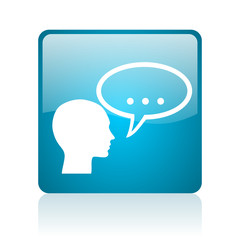forum blue square web glossy icon