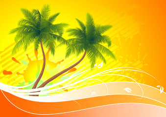 Obraz na płótnie Canvas Floral tle palm