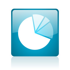 diagram blue square web glossy icon