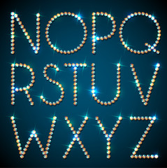 Shiny diamond alphabet letters
