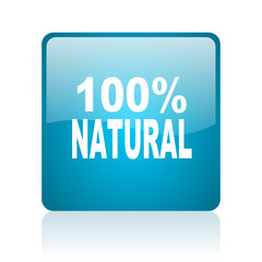 natural blue square web glossy icon