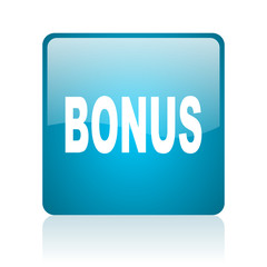 bonus blue square web glossy icon