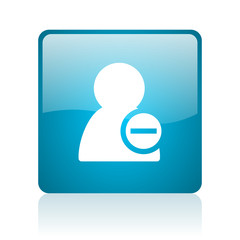 remove contact blue square web glossy icon