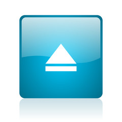 eject blue square web glossy icon