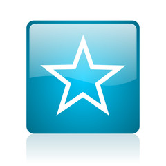 star blue square web glossy icon