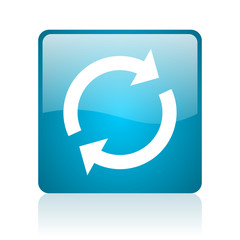 reload blue square web glossy icon