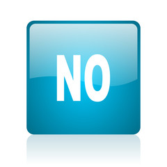 no blue square web glossy icon